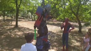 День рождения с Человеком- пауком и Оптимус Праймом. Детские праздники с Art Joy!