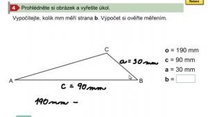 Obvod trojúhelníku (slovní úloha), Geometrie 3. ročník, strana 38, cvičení 4