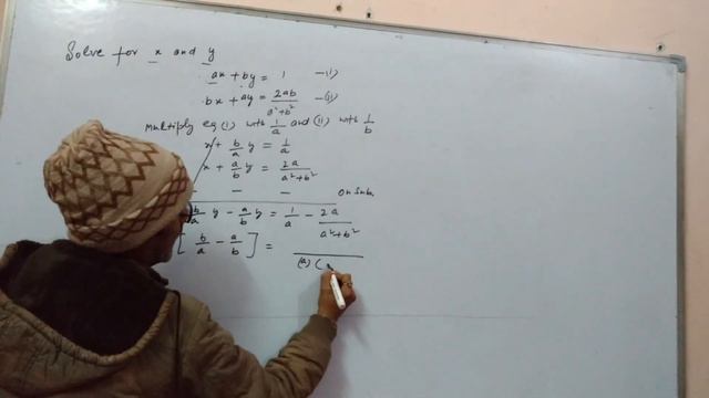 Solve for x and y : ax + by = 1 ; bx + ay = 2ab/a^2+b^2 смотреть онлайн