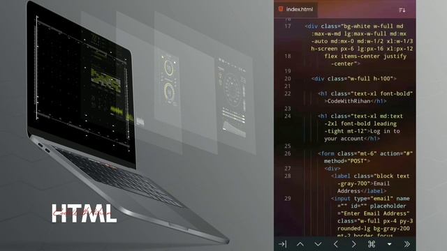 How To Create Full Screen Log In Page Using Tailwind CSS | Validation Login Form - CodeWithRihan