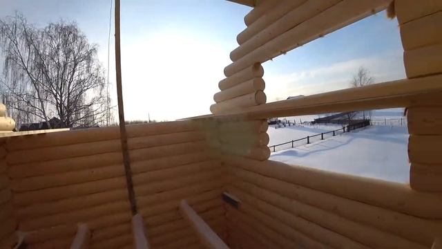 Обзор Дома из Оцилиндрованного Бревна 26 диаметра, 10х10