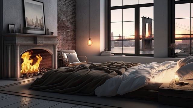 Побег в Нью-Йорк проснитесь под потрескивание камина и вид на Бруклинский мост дождливым утром смотреть онлайн