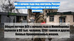 МО: с начала года под контроль России перешло 403 квадратных км в новых регионах