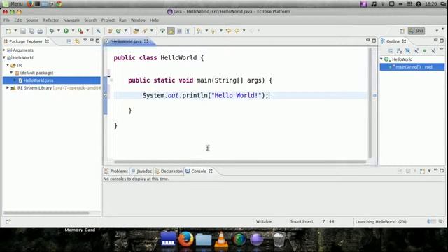 Creating First Java Program with Eclipse IDE on Linux смотреть онлайн