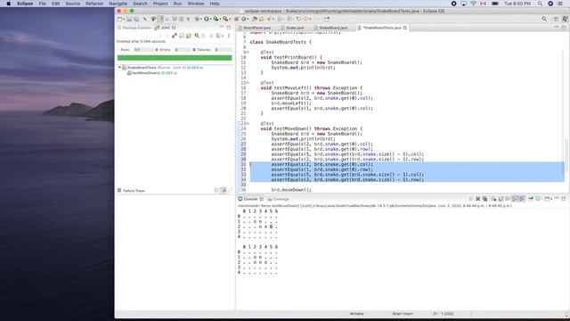 Java Snake 7 | Refactoring snake move code and test it with assertEquals of JUnit смотреть онлайн