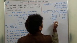 Find the number of non negative integral solutions for the equation || Permutations and Combination