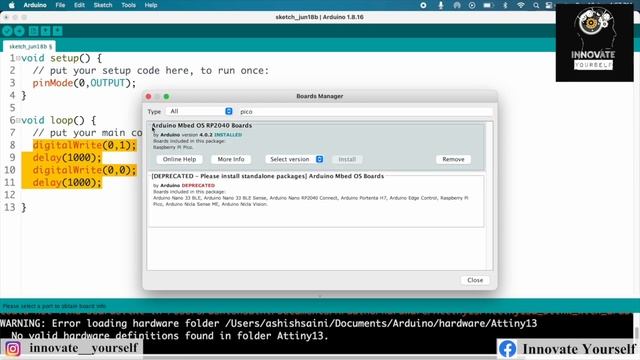 Raspberry Pi Pico W Tutorial: Getting Started with Arduino IDE for LED Blinking