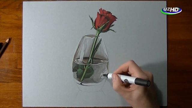 Как нарисовать розу 3д Atir gul смотреть онлайн