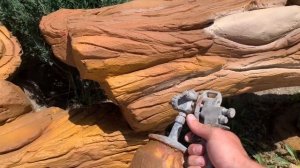 Декоративная покраска искусственного камня, покраска под дерево , из Арт бетона .,