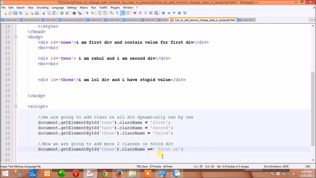 Javascript video tutorials - how to change add remove css class using javascript - Javascript learn смотреть онлайн