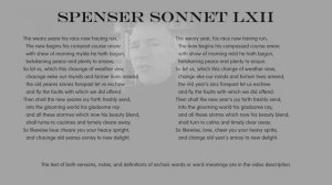 Poetry: Edmund Spenser Amoretti Sonnet 62 - Modernised English with Notes