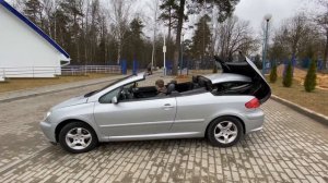 Peugeot 307 cc (открытие крыши)