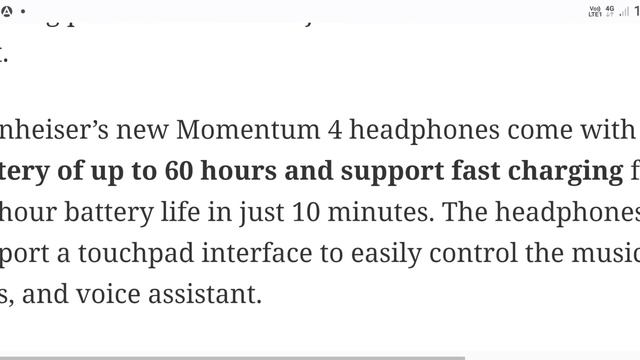 Sennheiser Launches Momentum 4 Wireless Headphones in India ||