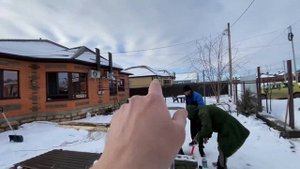 Забор фасад кирпич-Пристройка к дому с подвалом