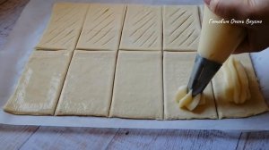 Шикарные слойки с нежной кремовой начинкой. Вкусная и быстрая выпечка из готового слоеного теста