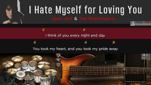 I Hate Myself for Loving You - [ Guitar Backing track | Chords & Lyrics ]