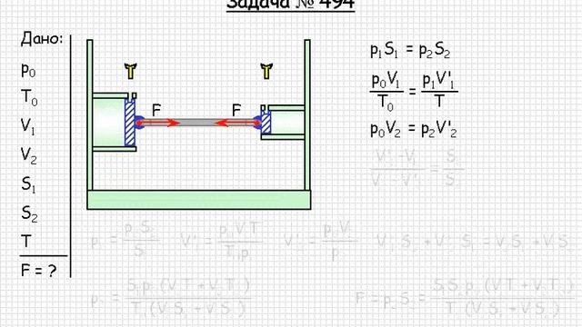 477 Теплота и молекулярная физика Законы идеального газа и уравнение состояния Задача 494 смотреть онлайн