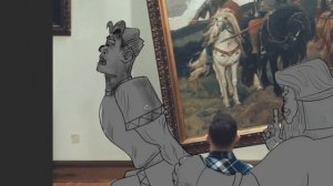 Процесс рисования на фотографии Богатыри уносят богатырей