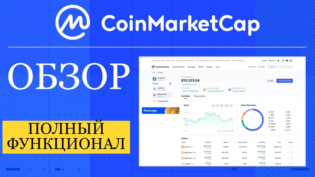 Сайт CoinMarketCap ОБЗОР. Разбор всех функций Как пользоваться сервисом анализа крипты Коинмаркеткап