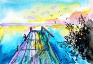 Море акварелью