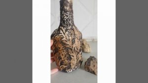 Декор бутылки соленым тестом