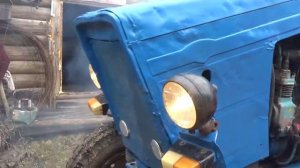 Заводим старенький МТЗ  50 с пускача