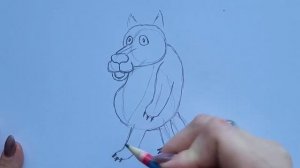 Как пошагово нарисовать стоящего волка из мультика "Жил был пес"