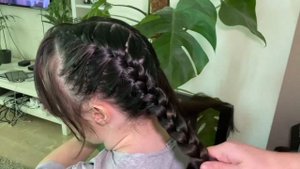 Колосок на длинные волосы. Два колоска. Причёска в школу.