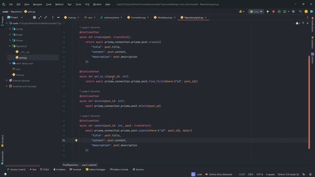FastAPI Prisma REST API CRUD with PostgreSQL смотреть онлайн
