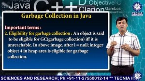 MCA || Dr. Vishal Khatri || Java Garbage Collection in java || TIAS || TECNIA TV