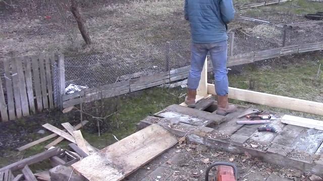 КРЫША САРАЯ... ИЗ двухскатной на односкатную за два неполных дня..