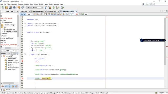 Episode2 Programmation réseaux java UDP classe serveurUDP смотреть онлайн