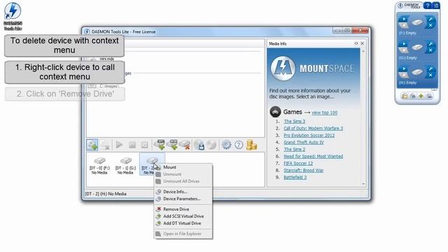 DAEMON Tools Lite: how to remove virtual device смотреть онлайн