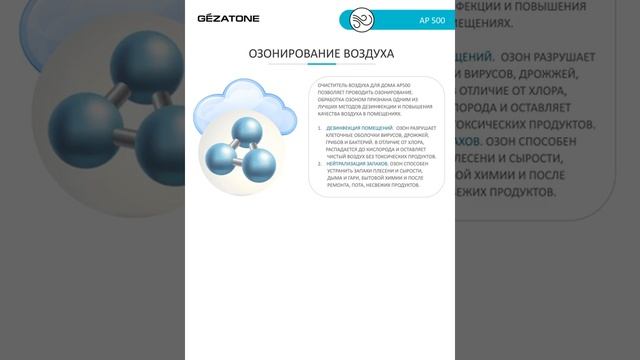 Очиститель воздуха ультрафиолетовый с озонатором и HEPA фильтром AP500 Gezatone смотреть онлайн