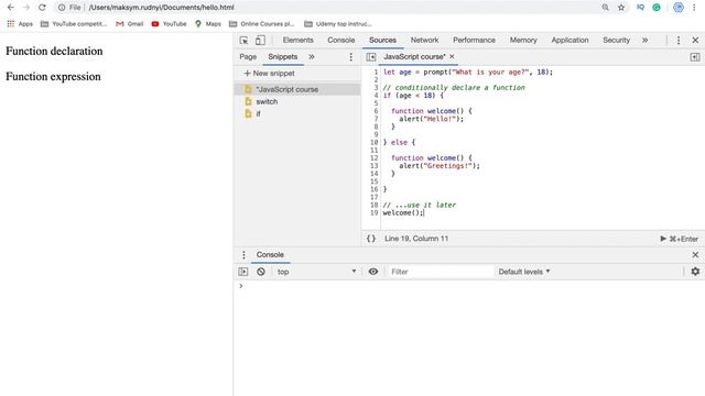 20. JavaScript functions. Functions Expression vs Function Declaration.