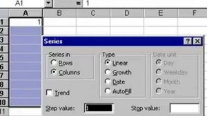 Microsoft Office Excel 2000 Fill series