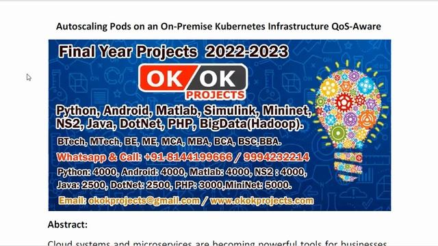 Autoscaling Pods on an On Premise Kubernetes Infrastructure QoS Aware смотреть онлайн