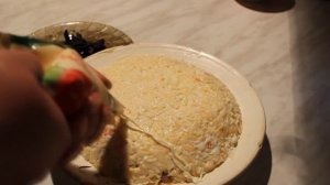 Салат "Подсолнух" с курицей и грибами .