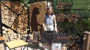 Барбекю комплекс своими руками - угольный гриль и дровница Готовим на даче с Хитсад