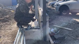 Монтаж откатных ворот 7,3 метра