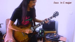 Jazz in C   Ibanez  AMV10A Artcore Vintage. / Boss katana 50. / Ibanez Tube Screamer / zoom r8