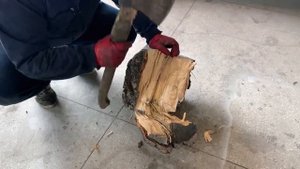 Ленивый дровокол. Колка дров гидравлическим прессом.