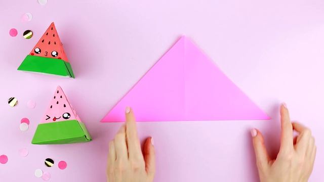 Оригами Коробочка АРБУЗ из бумаги | Origami Watermelon box