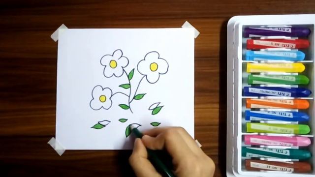 How to draw simple flower with oil pastel easy art for the beginner's смотреть онлайн