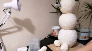 #handmade Как сделать СНЕГОВИКА из одной бумаги ☃️Мастер класс из Папье Маше ?