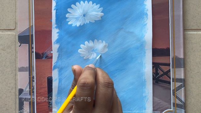 How to paint daisy flowers using poster color paints / Poster color painting for beginners/painting