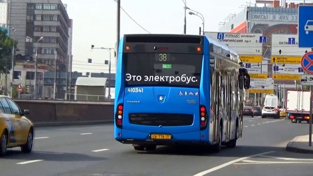Электробус "Камаз-6282" с маршрутом №38 "Рижский Вокзал - Метро Китай Город"