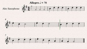 "Веселый музыкант" А.Филиппенко - видеоминусовка для саксофона-альта, темп 70