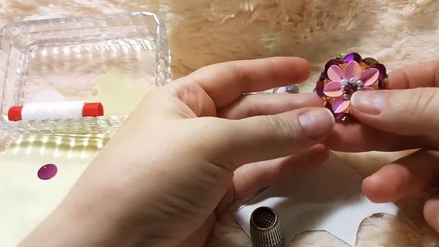 DIY. EMBROIDERY? Цветы из пайеток своими руками. смотреть онлайн
