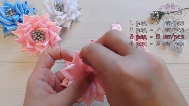 РОЗЫ из лент. Нарядные резинки для волос. Канзаши МК/DIY ?